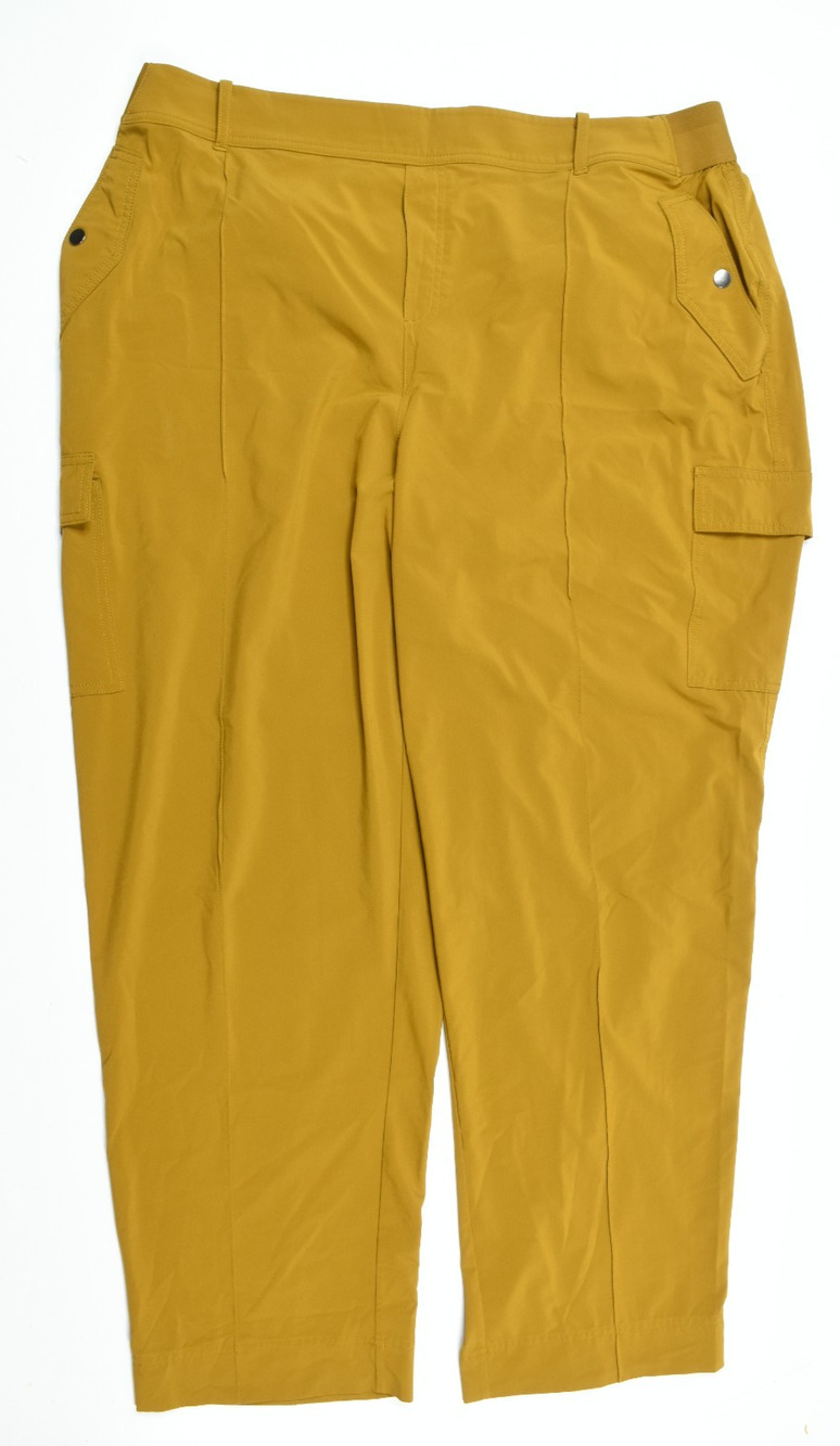 Athleta Vienna Cargo Pants Womens 20 Brass Yellow Pull-On Lightweight Stretch